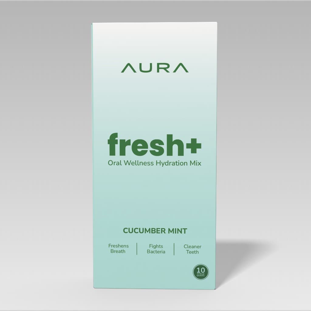 Aura fresh+ Cucumber Mint oral wellness hydration mix box